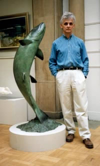 Gordon Aitcheson Scots born artist  Royal Scottish Academy Edinburgh Springer salmon bronze sculpture