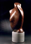 Gordon Aitcheson sculpture Megalith bronze abstract female figure torso