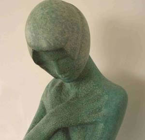 Gordon Aitcheson Primavera bronze sculpture female standing torso figure