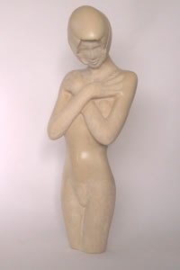 Gordon Aitcheson Primavera stone composite resin Jesmonite female standing torso figure