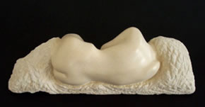 Reclining Torso marble stone Jesmonite resin composite Gordon Aitcheson sculpture female reclining torso figure